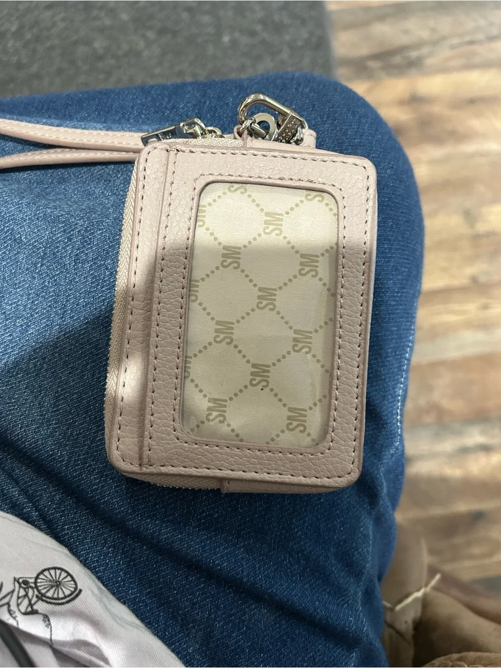 Steve Madden Blush Faux Leather Wristlet Card Case